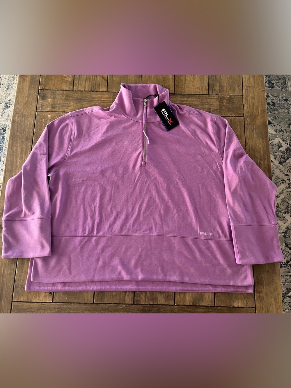 Ralph Lauren RLX Women’s Purple 1/4-Zip Performance Sweater size L *NWT